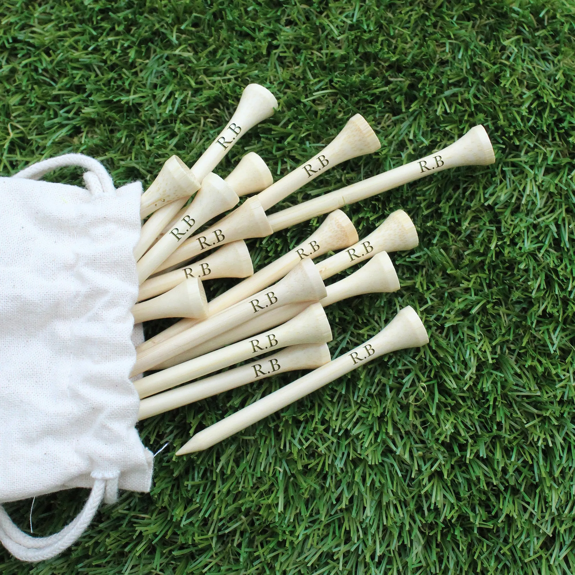 Personalised Golf Tee’s in Drawstring Bag