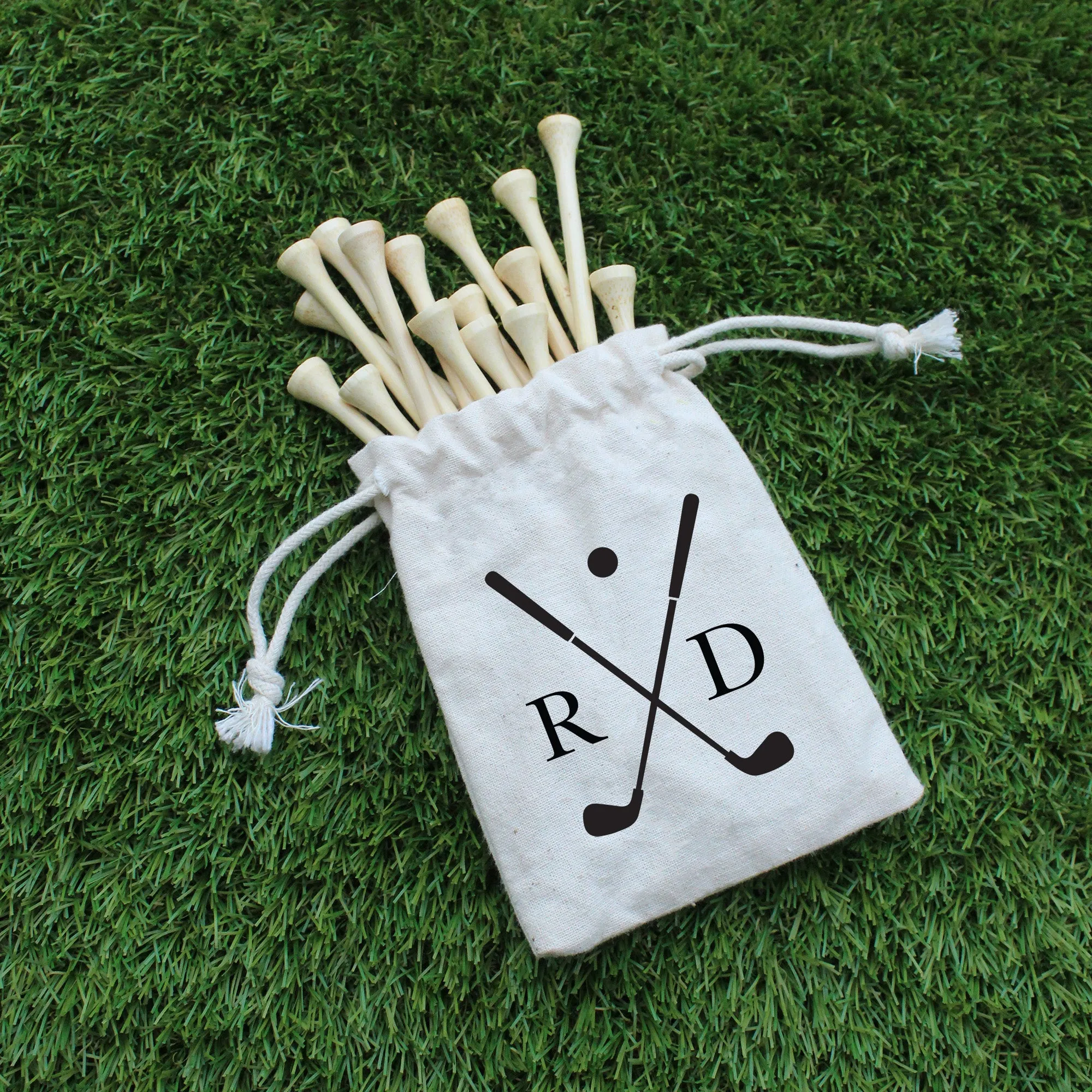 Personalised Golf Tee’s in Drawstring Bag