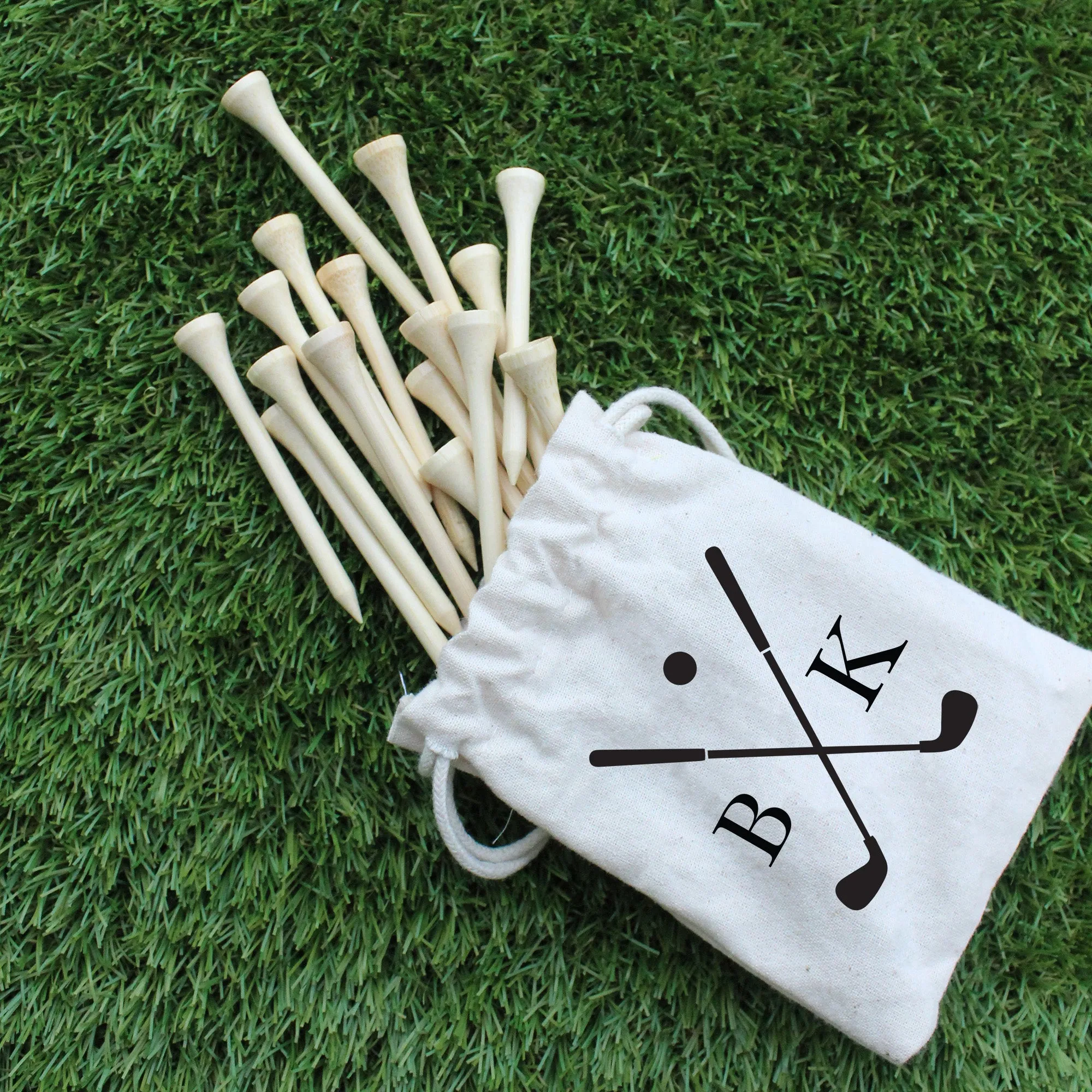 Personalised Golf Tee’s in Drawstring Bag