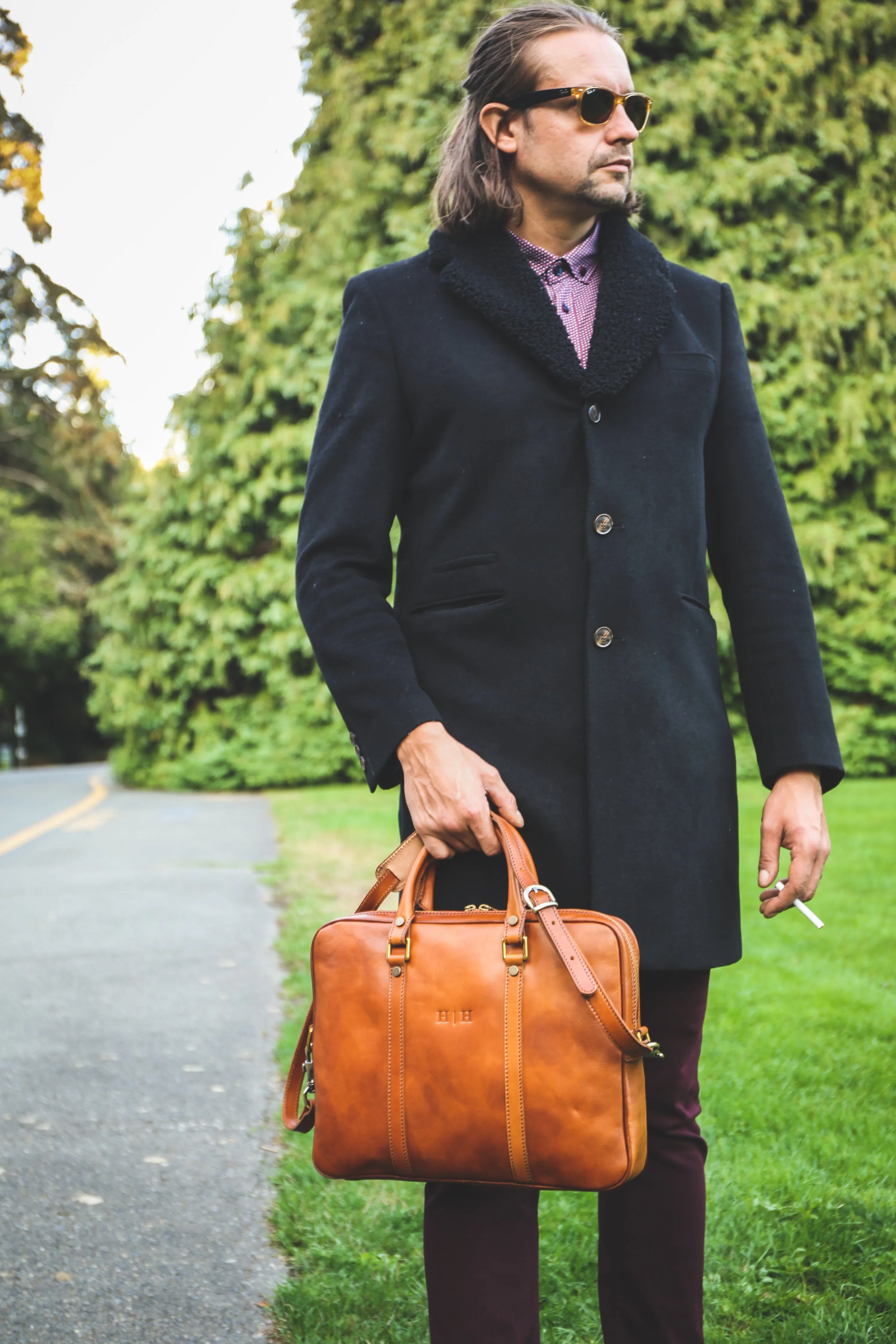 Piero Briefcase Cognac