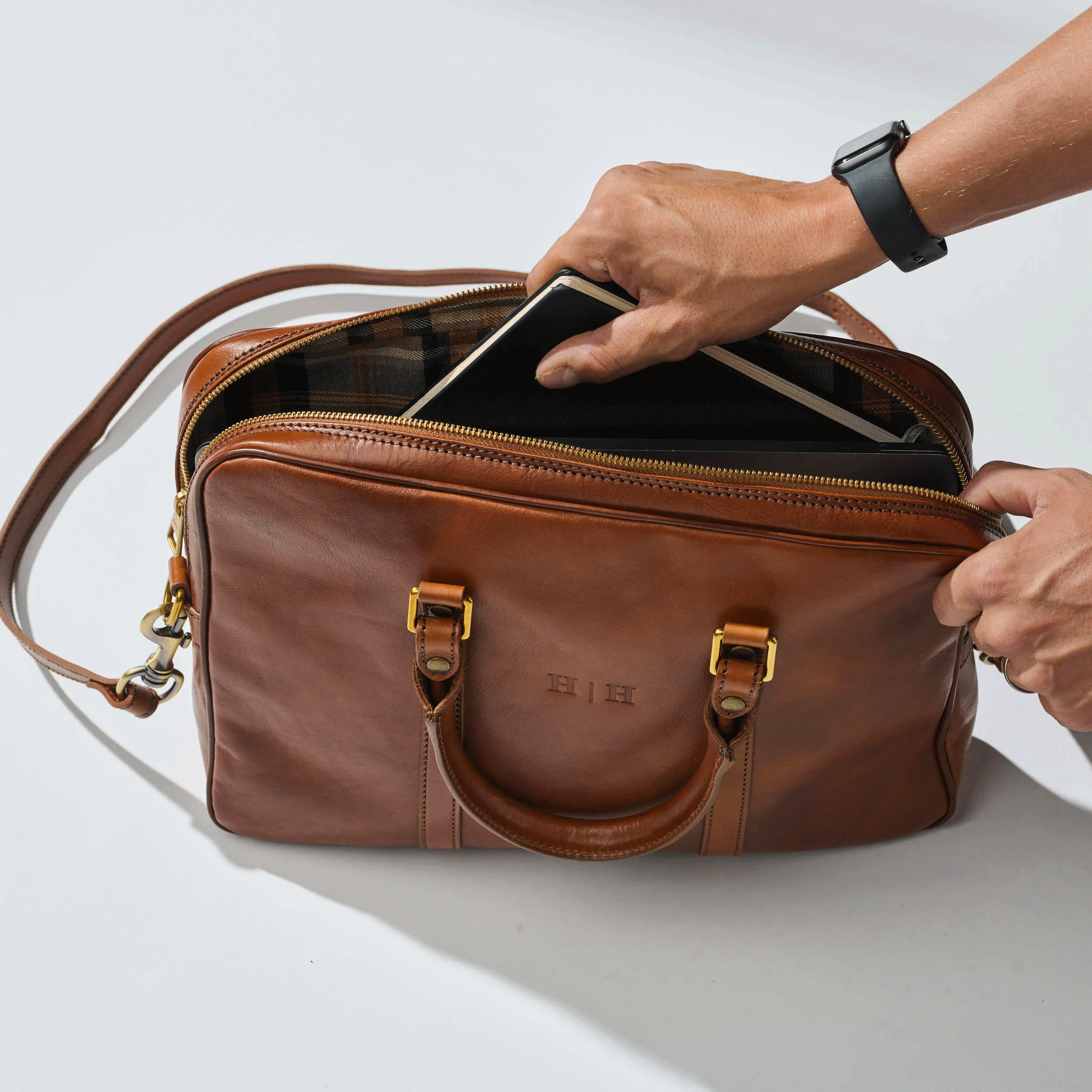 Piero Briefcase Cognac