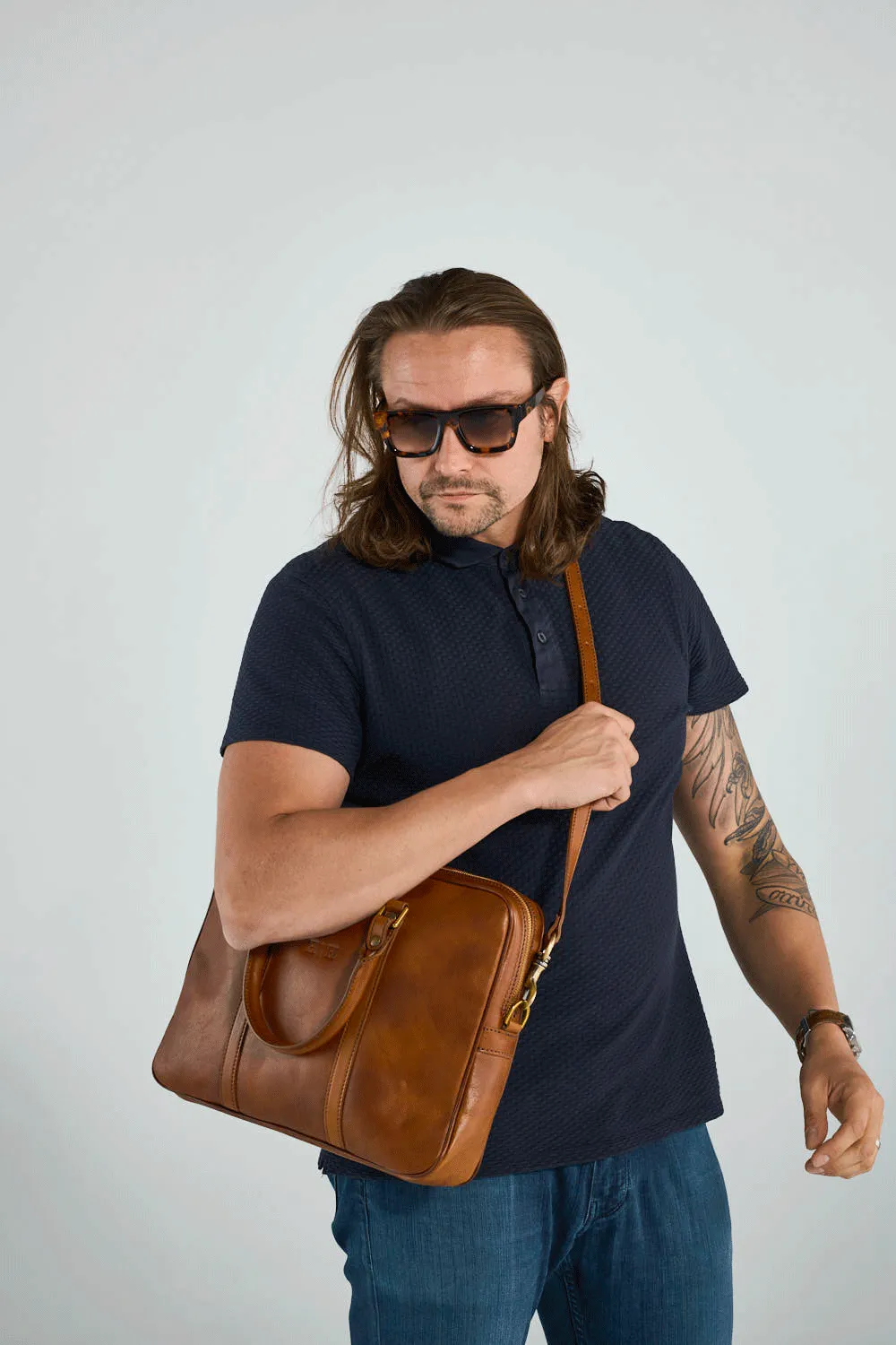 Piero Briefcase Cognac