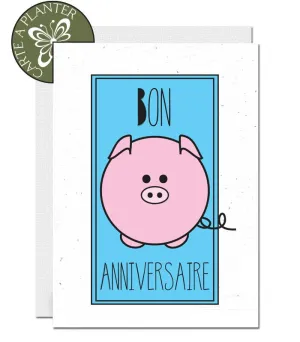 Plantable Birthday Card - Pig