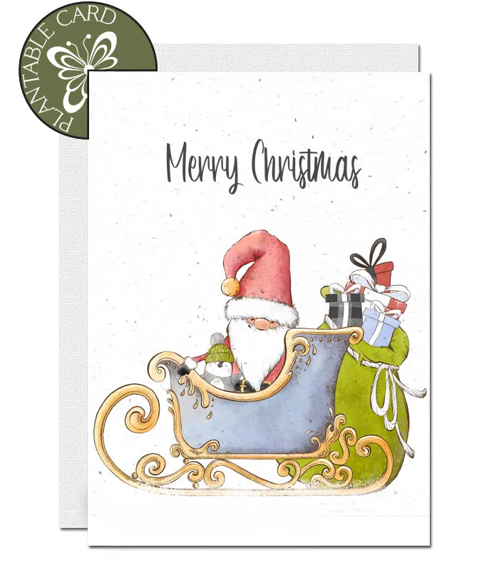 Plantable Christmas Card - Santa's Sleigh