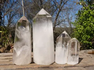 Polished Stunning Clear Quartz Crystal Points x 6 From Madagascar