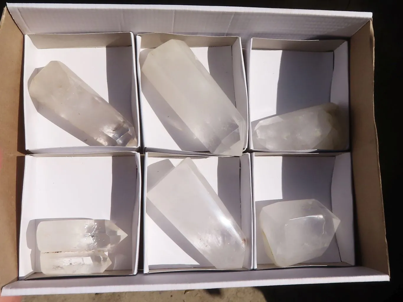 Polished Stunning Clear Quartz Crystal Points x 6 From Madagascar