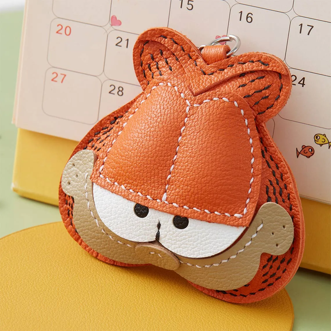 POPSEWING® Sheep Leather Garfield Cat Keychain DIY Kit