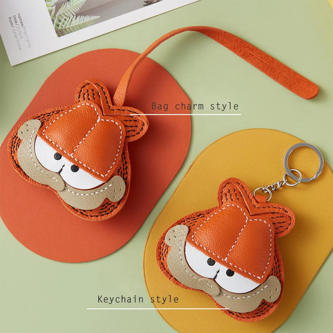 POPSEWING® Sheep Leather Garfield Cat Keychain DIY Kit