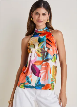 Printed Halter Top - Vibrant Tropic