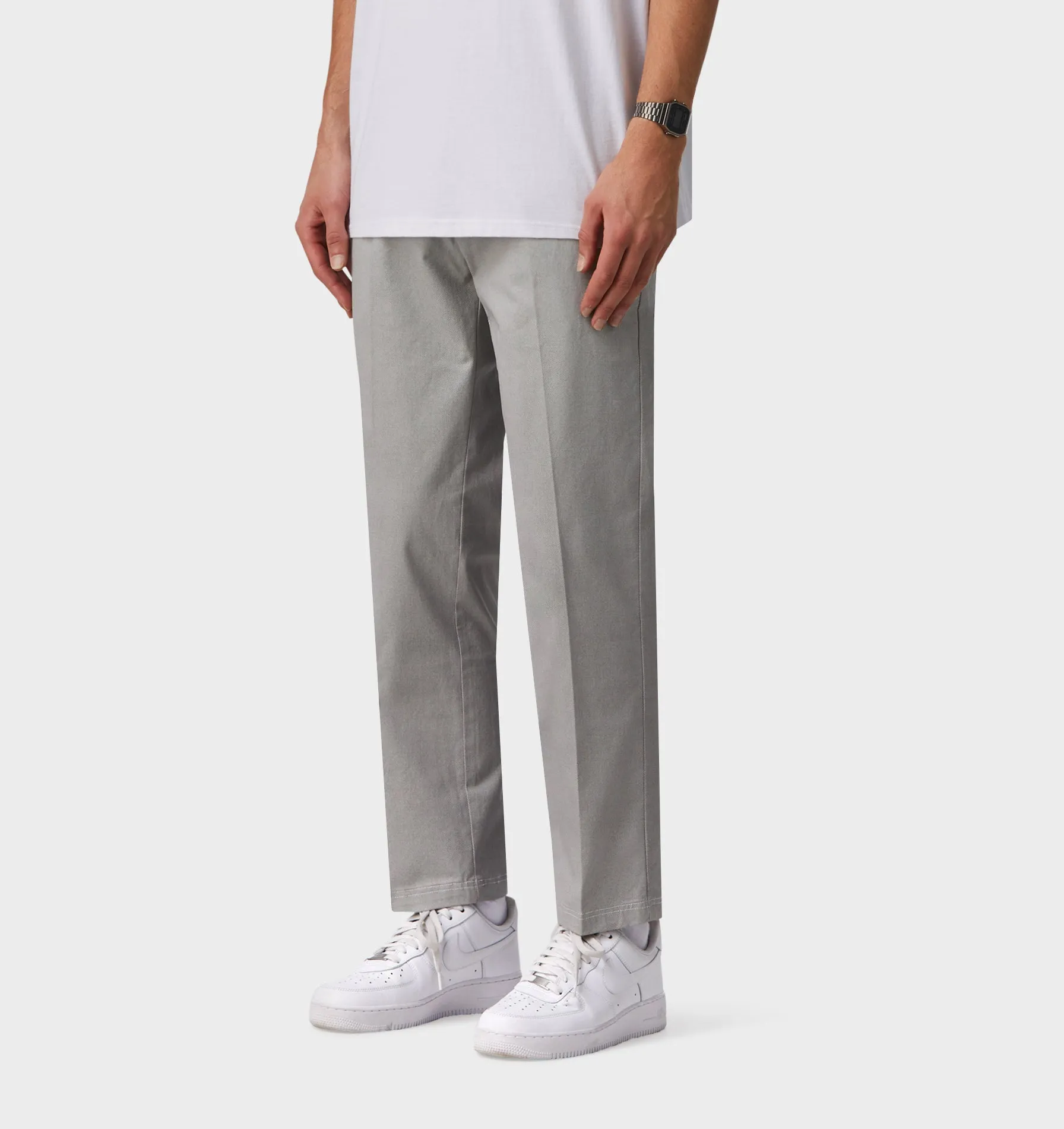 Printed Twill Slim Kobe pant - Tall - White/Black