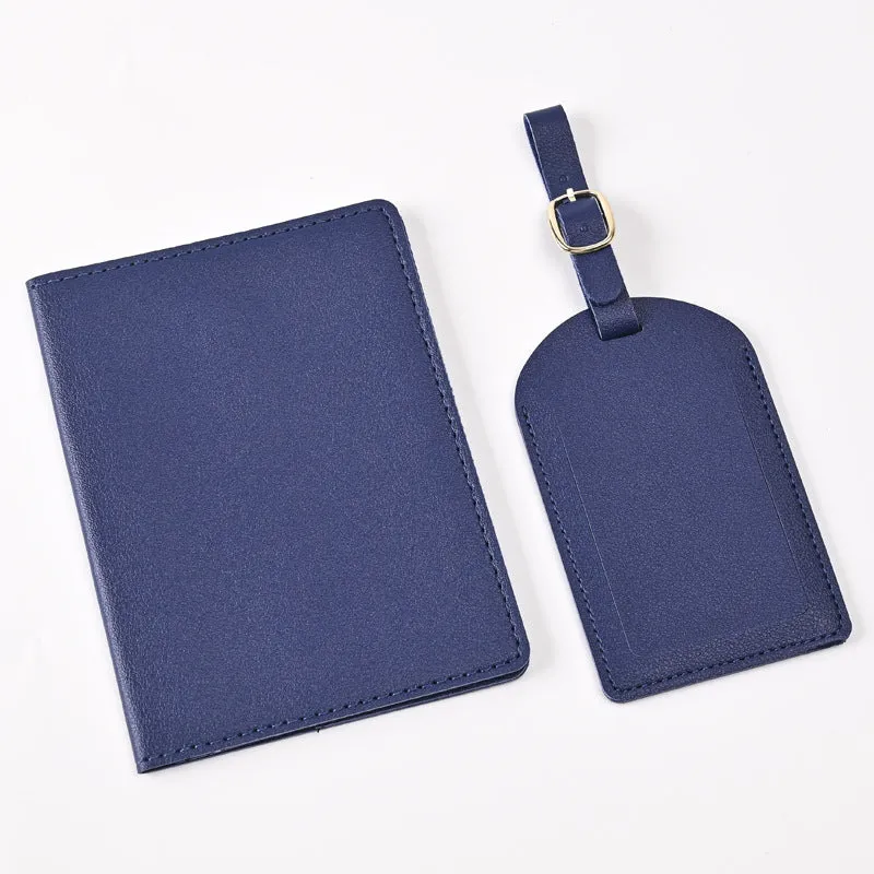 Pu Leather Bronzing Design Passport Holder Luggage Tag Suit Passport Case