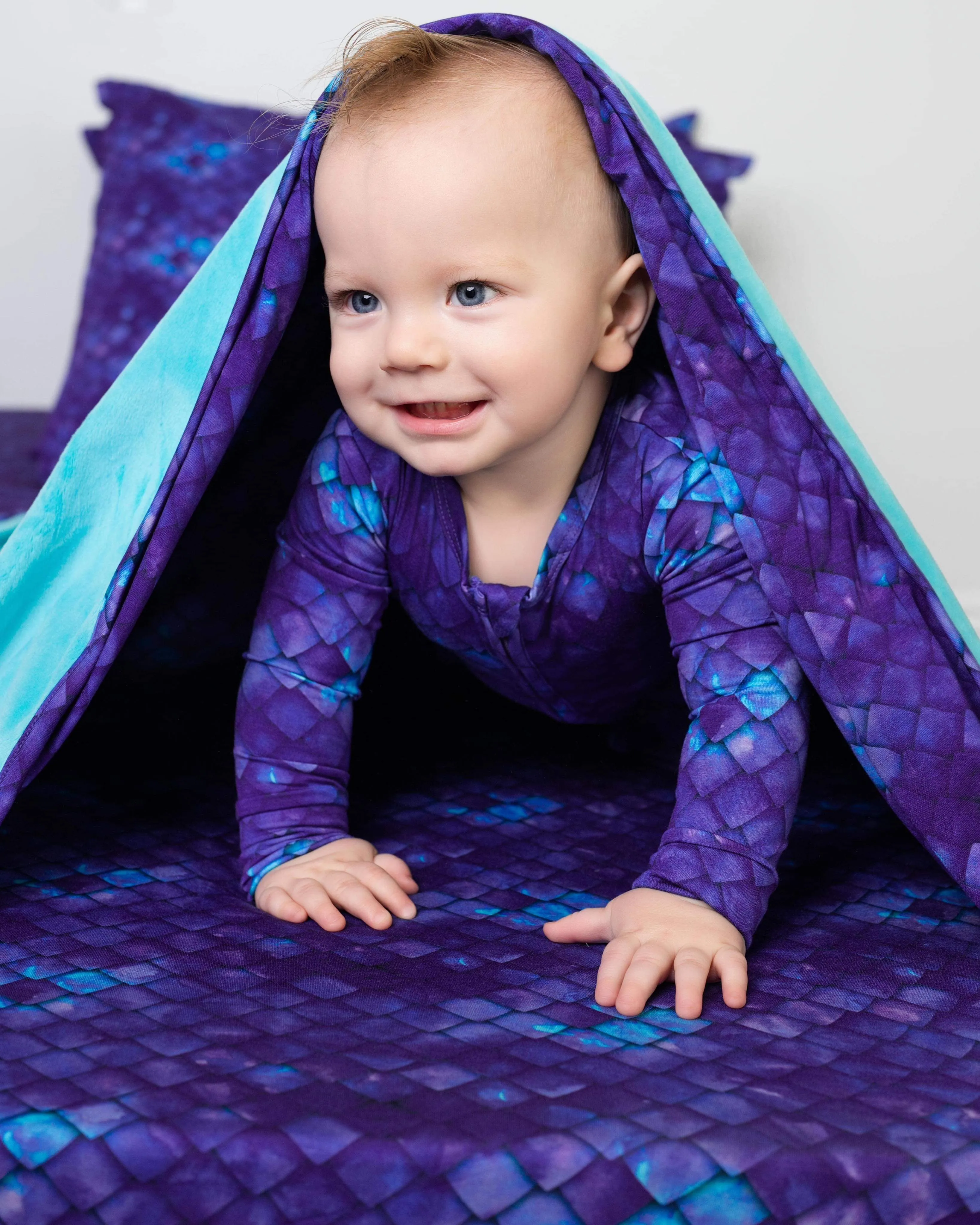 Purple Dragon Scales | Aquamarine Minky Great Grand Lovey™