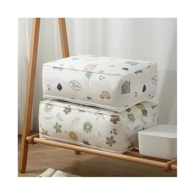 Quilt Clothes Storage Bag With Peva Material F49-8-1023 Flower