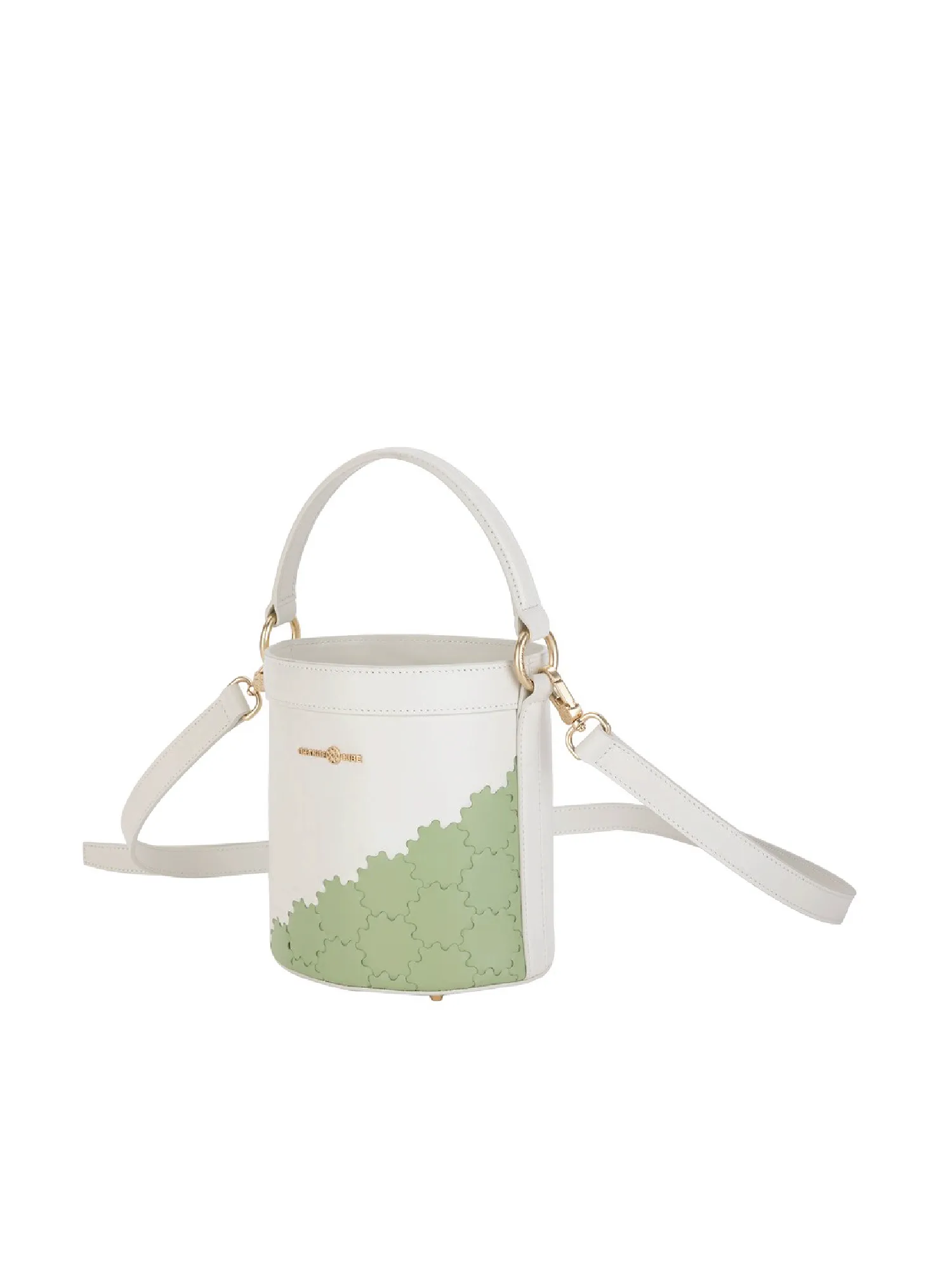 Quilted Impressions Bucket Bag - Star White/ Forest Green