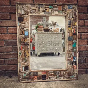 Recycled Block Pieces small mirror frame