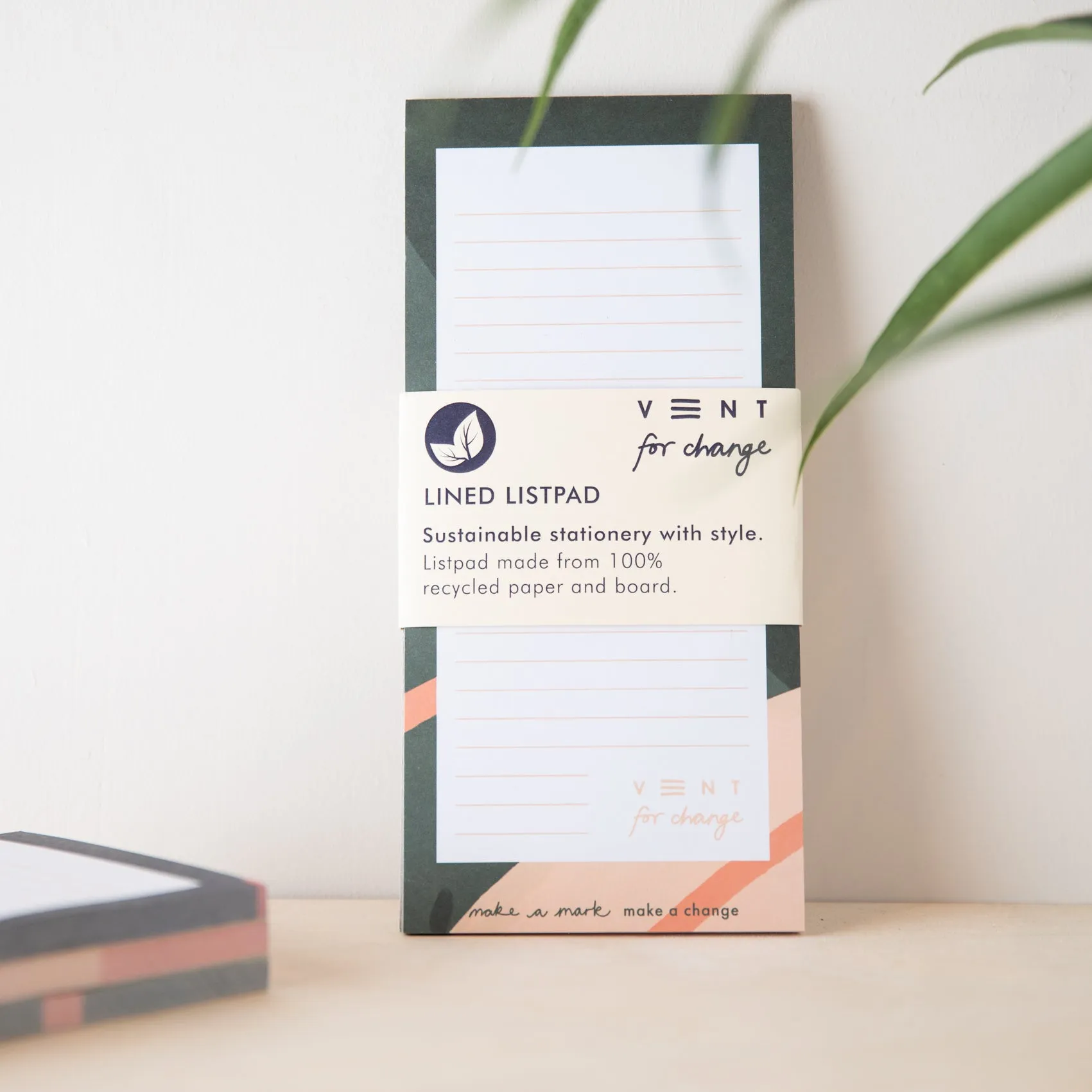 Recycled Paper & Card Slim Ideas Listpad - Green