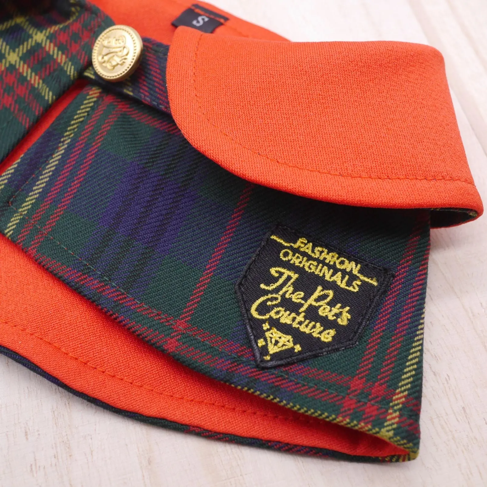 Red Collar with Sacramento Green Tartan Print