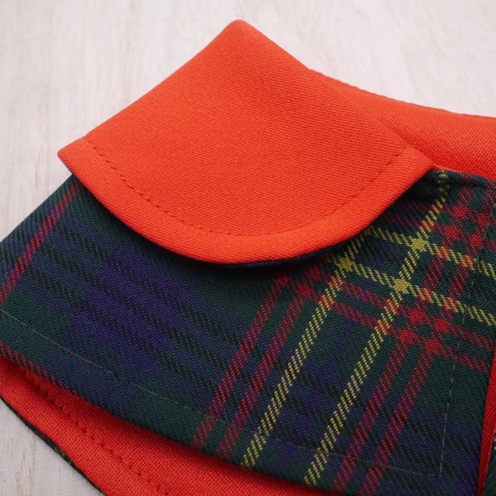 Red Collar with Sacramento Green Tartan Print