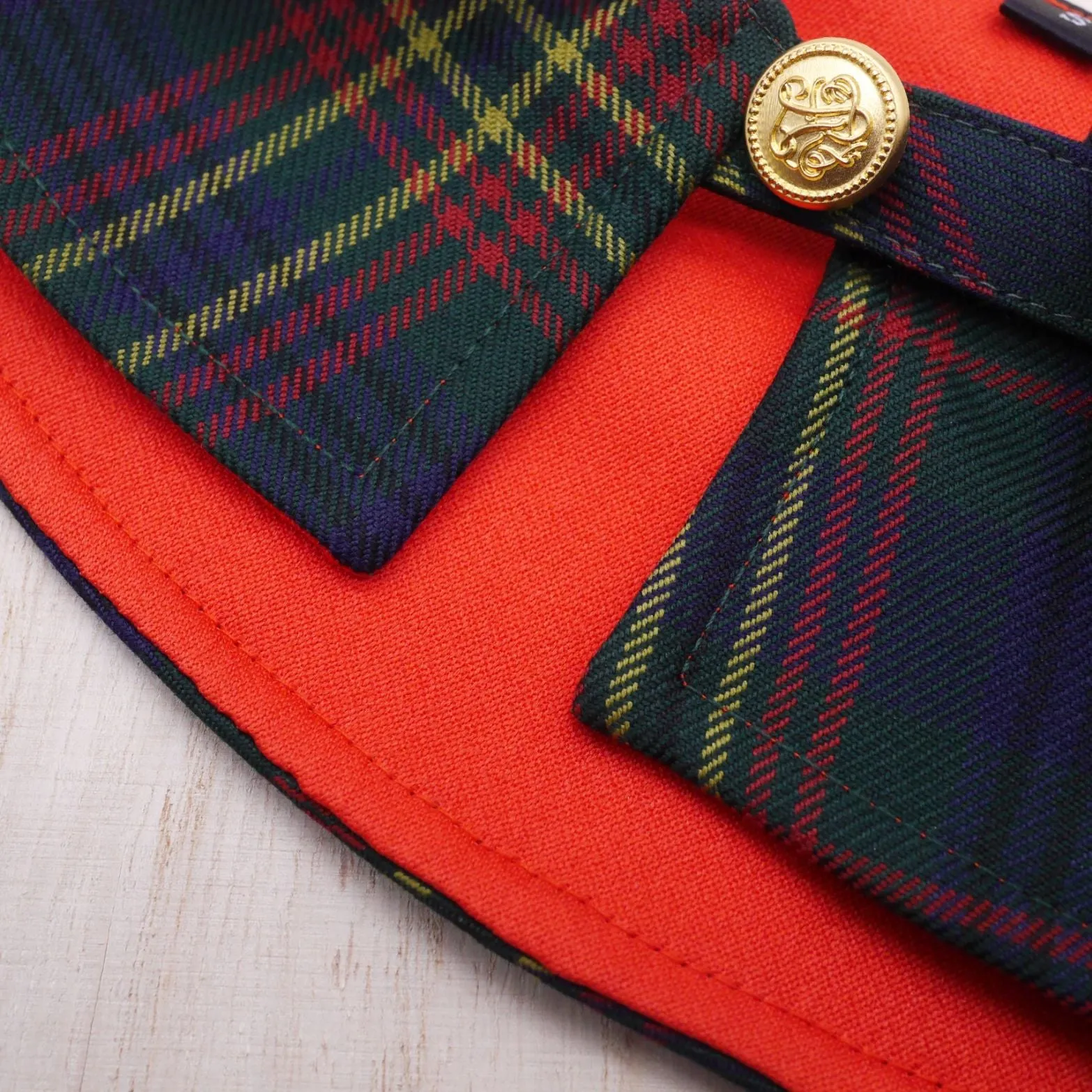 Red Collar with Sacramento Green Tartan Print