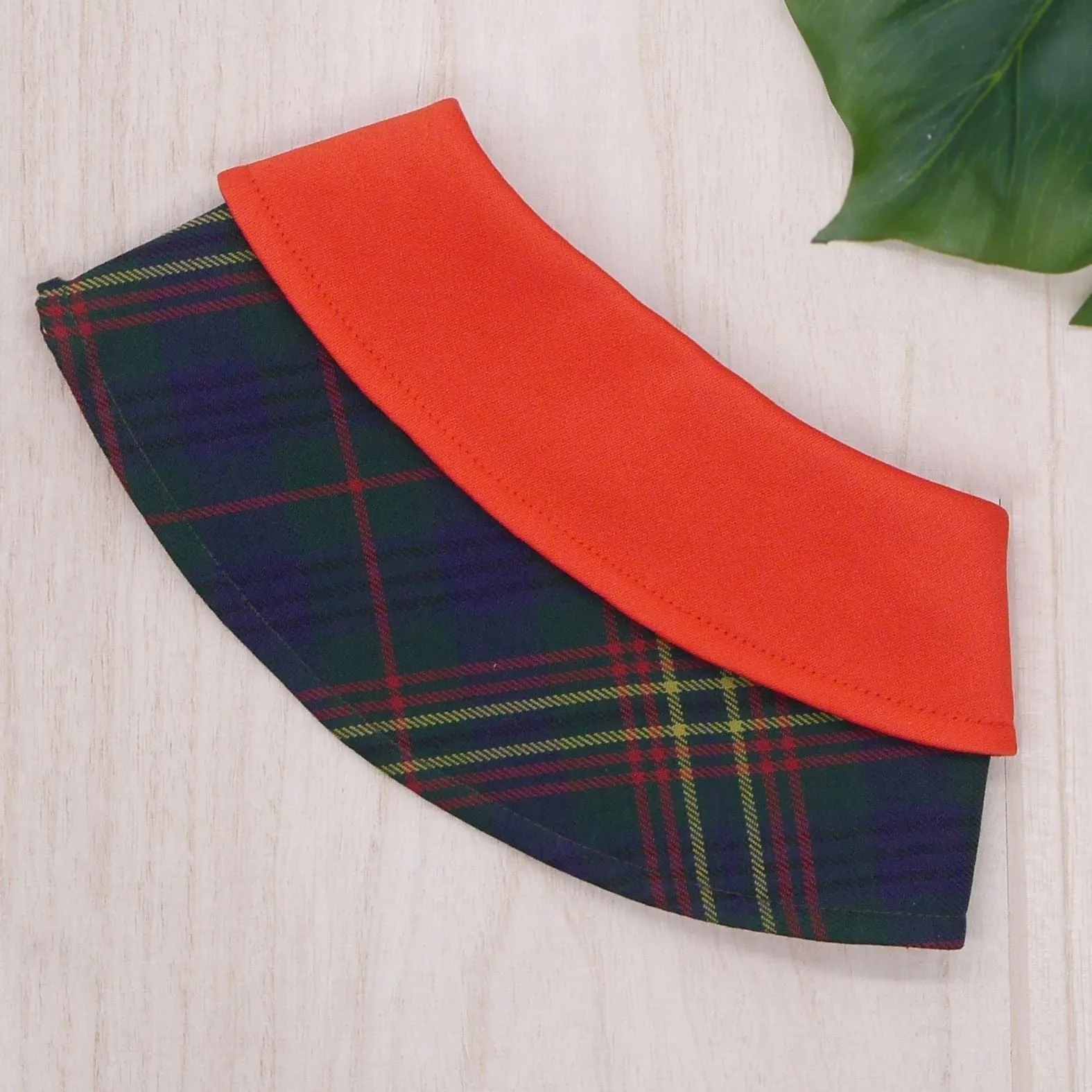 Red Collar with Sacramento Green Tartan Print