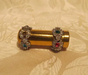 Rhinestone Lipstick Case Vintage Lipstick Holder Unused