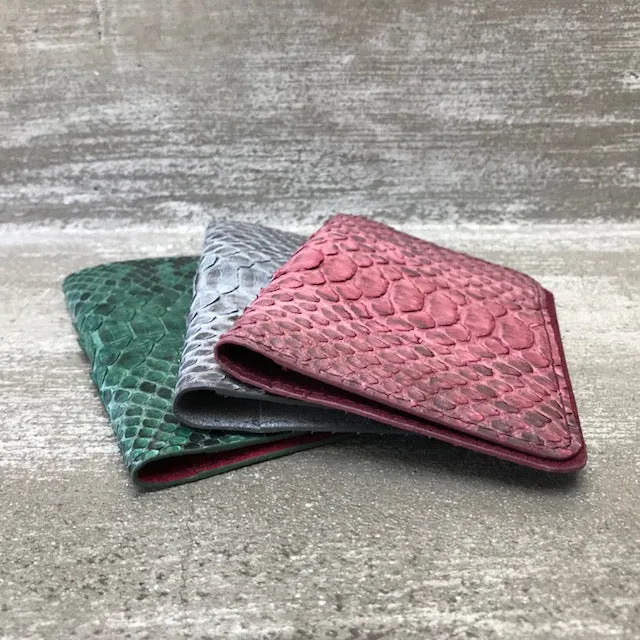 Rose Motif Python Passport Cover