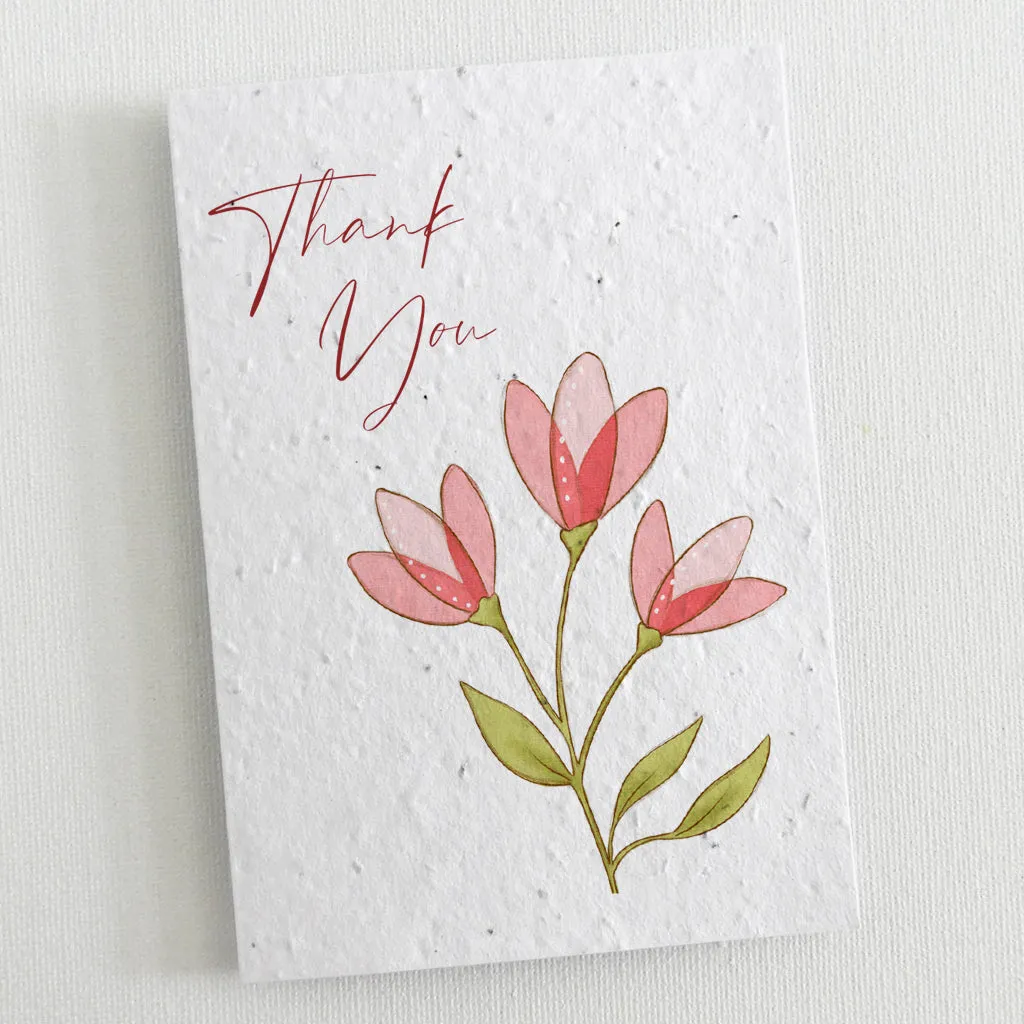 Set of 12 Plantable Thank You Cards - Botanical