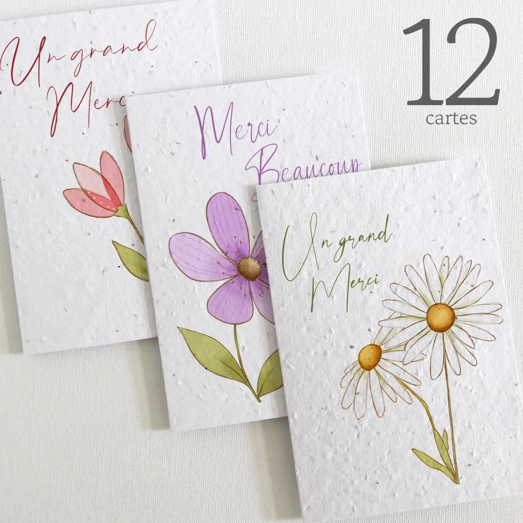 Set of 12 Plantable Thank You Cards - Botanical