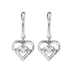 Silver (SLV 995) & Diamonds Stunning Fashion Earrings - 1/10 ctw