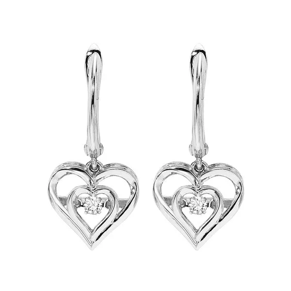 Silver (SLV 995) & Diamonds Stunning Fashion Earrings - 1/10 ctw