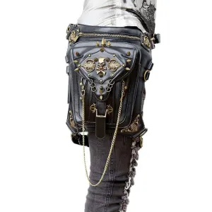 Skull Retro Rock Bags / Alternative Fashion Gothic Steampunk Shoulder Bag / Vintage Leather #9