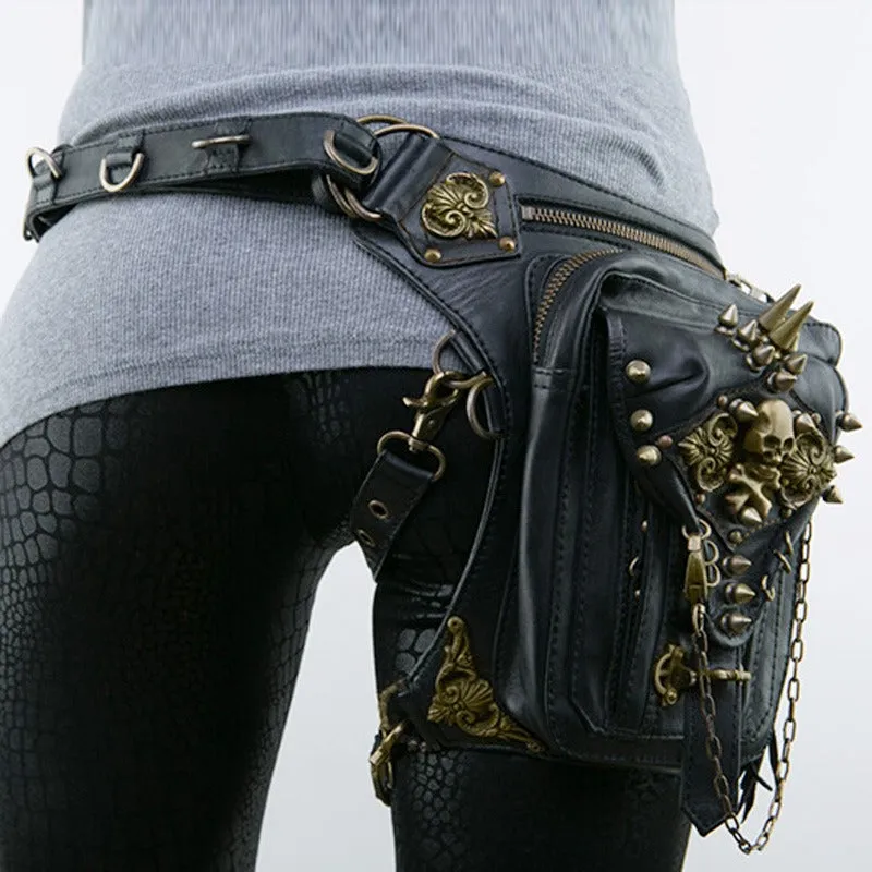 Skull Retro Rock Bags / Alternative Fashion Gothic Steampunk Shoulder Bag / Vintage Leather #9