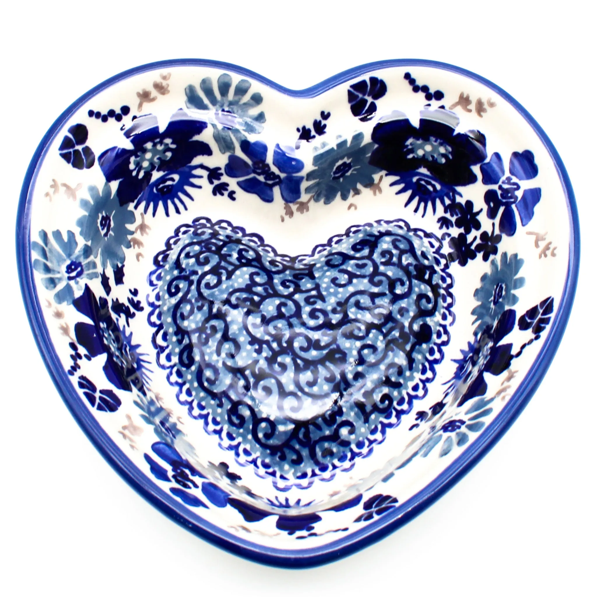 Sm Hanging Heart Dish in Stunning Blue