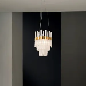 Small Rock Crystal Chandelier With Custom Frame Finish