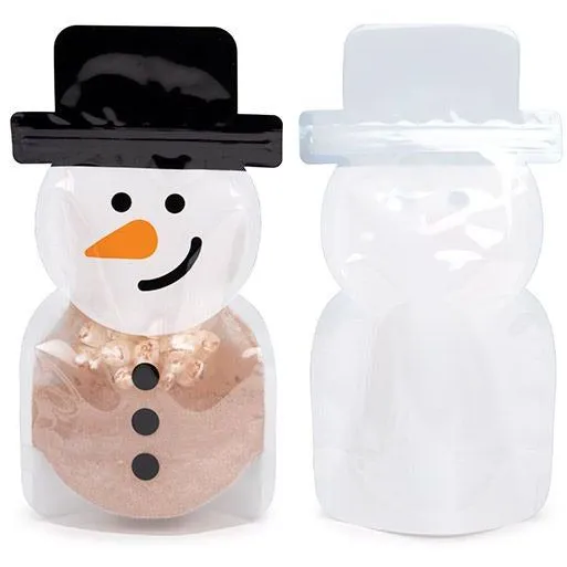 Snowman Shaped Pouch - 5 3/4" x 3" x 10" - Pack of 5