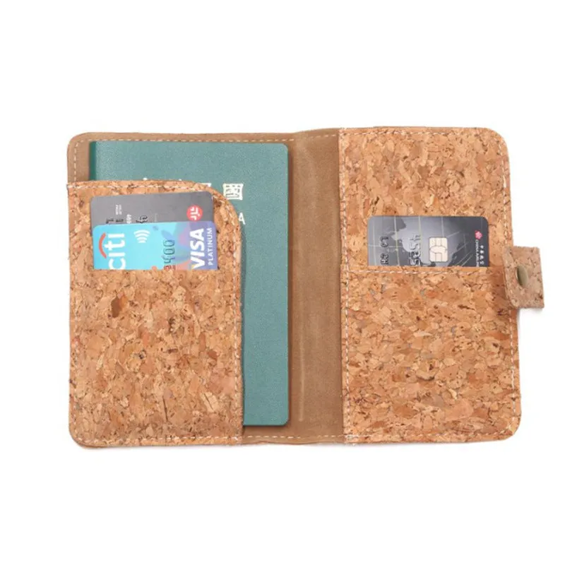 Soft wood grain PU passport holder