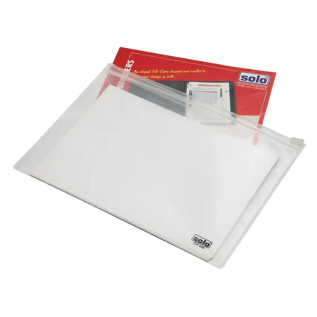 Solo Zipper Document Bag Transparent White A5 CH 308