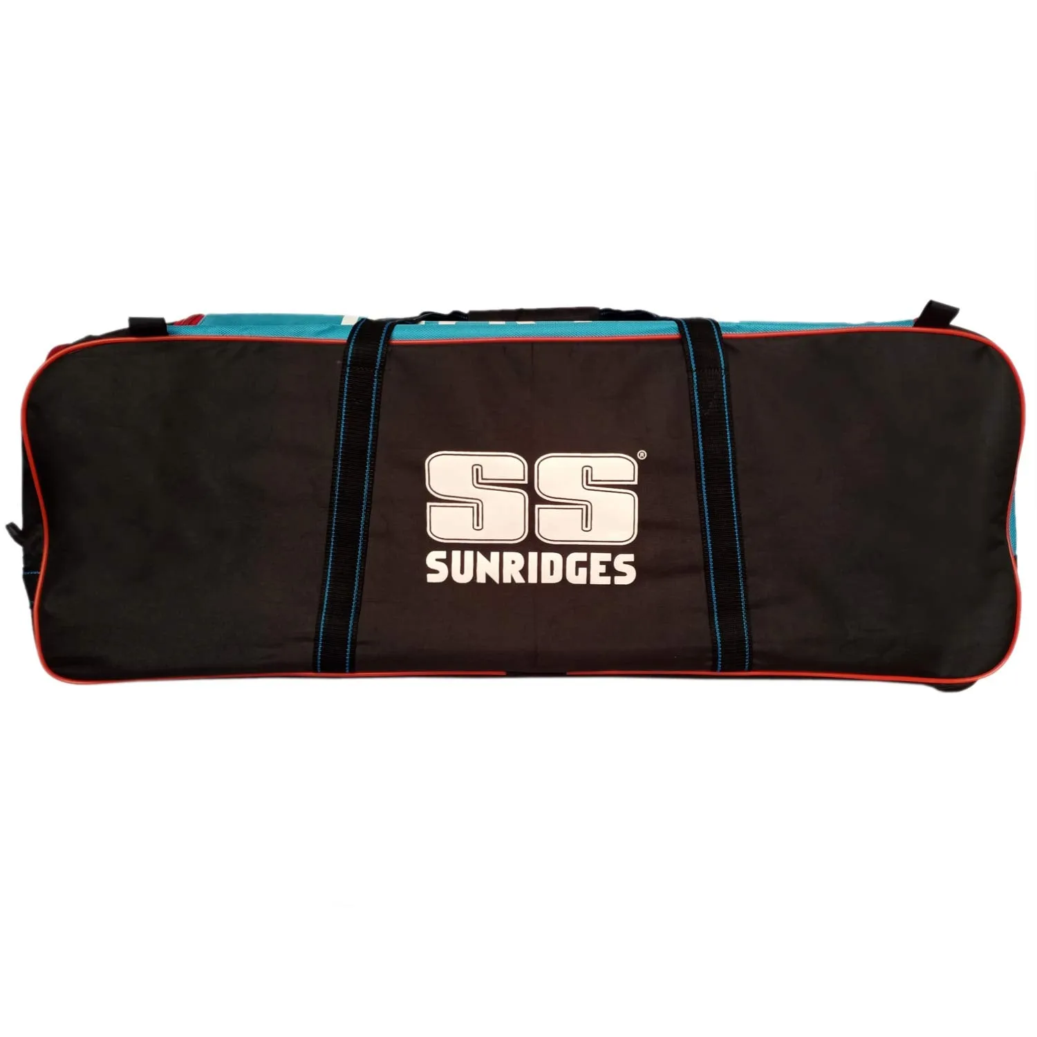 SS Storm Double Wheel Cricket Kit Bag - Black/Cyan