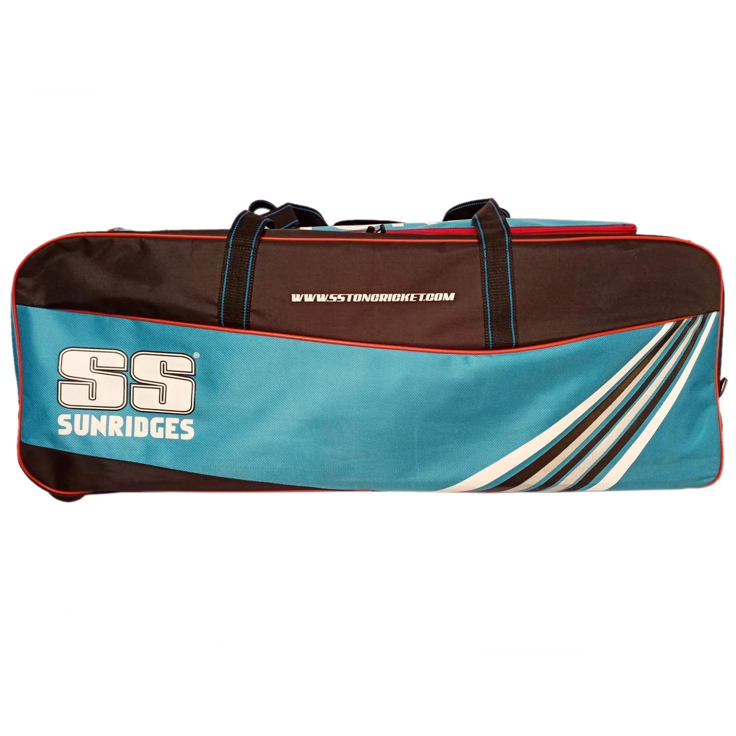 SS Storm Double Wheel Cricket Kit Bag - Black/Cyan