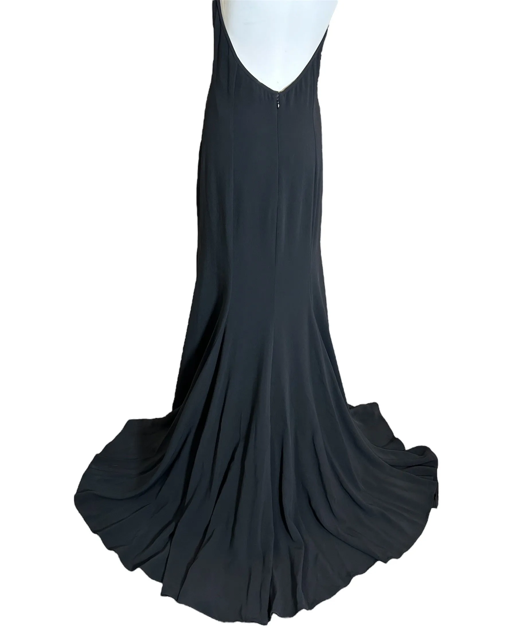 Stella McCartney Black "Magnolia" Neck Halter Maxi Gown, NWT