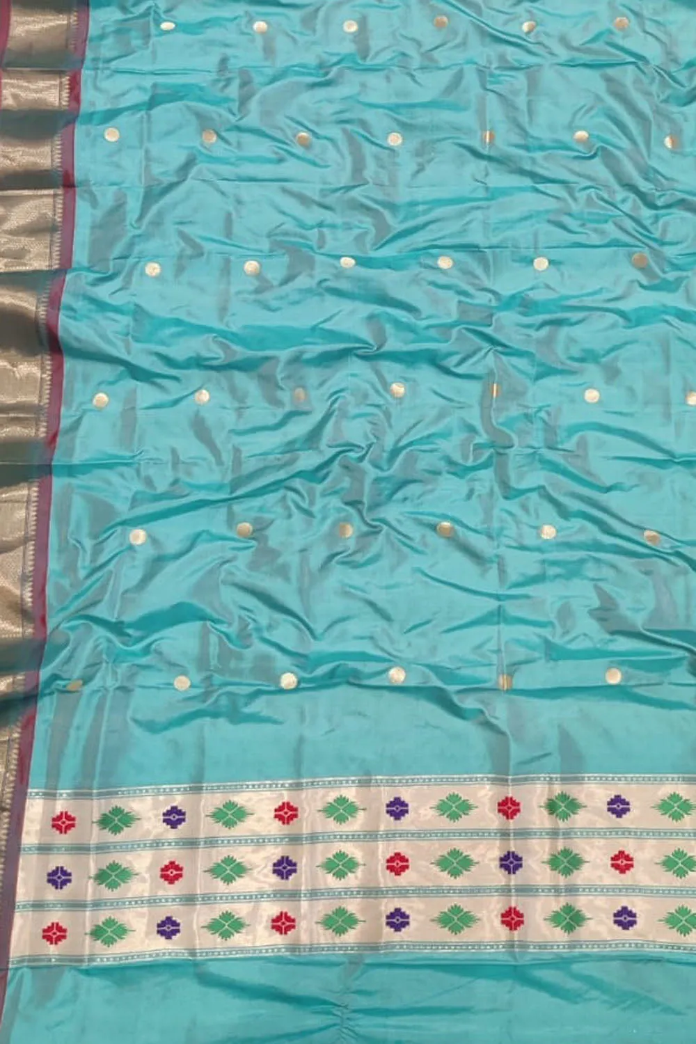 Stunning Blue Paithani Silk Dupatta - Pure Elegance