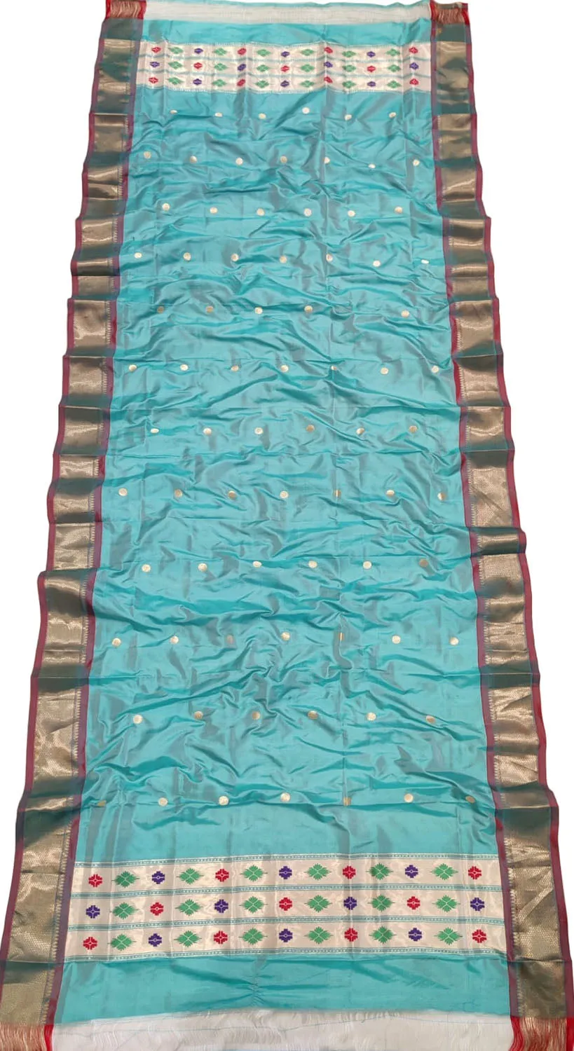 Stunning Blue Paithani Silk Dupatta - Pure Elegance