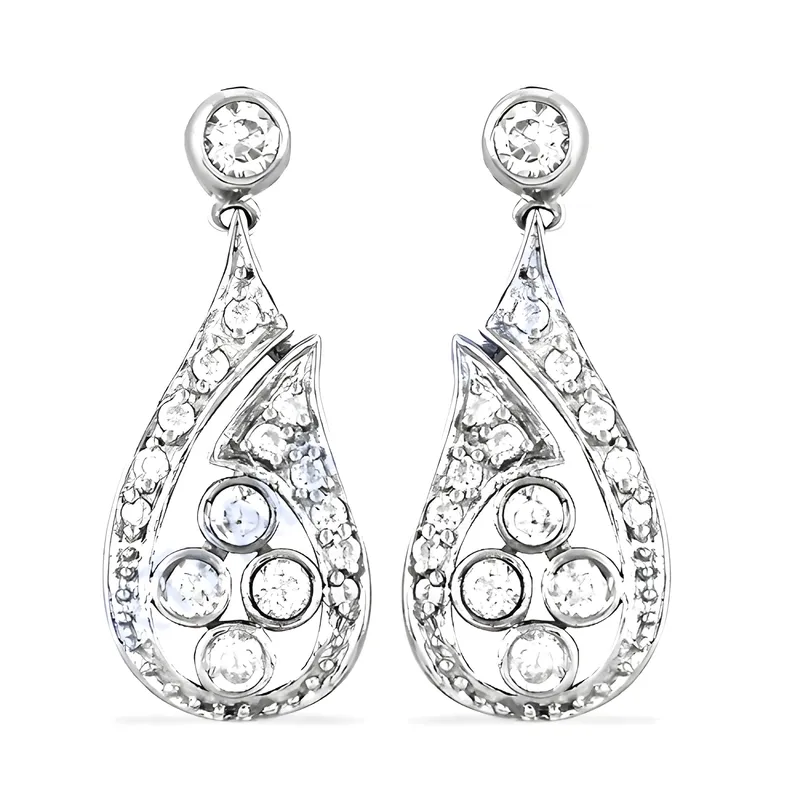 Stunning CZ Silver Party Wear Earrings - Shop Now