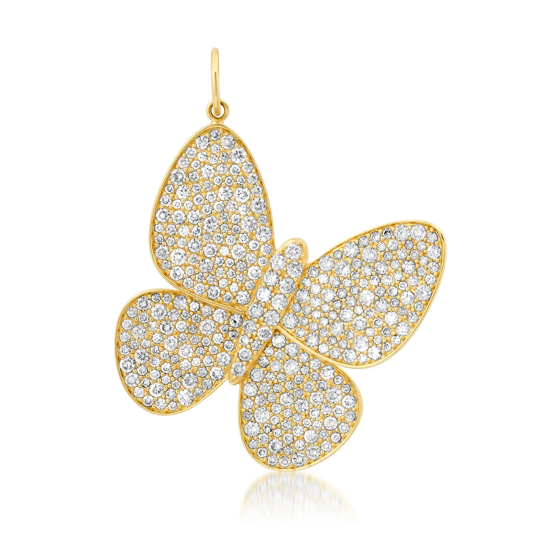 STUNNING DIAMOND BUTTERFLY PENDANT, 14kt GOLD