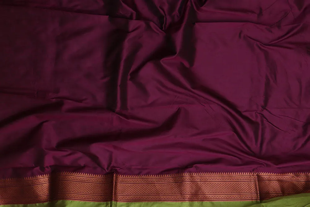 Stunning Green Paithani Silk Saree With Maharani Pallu