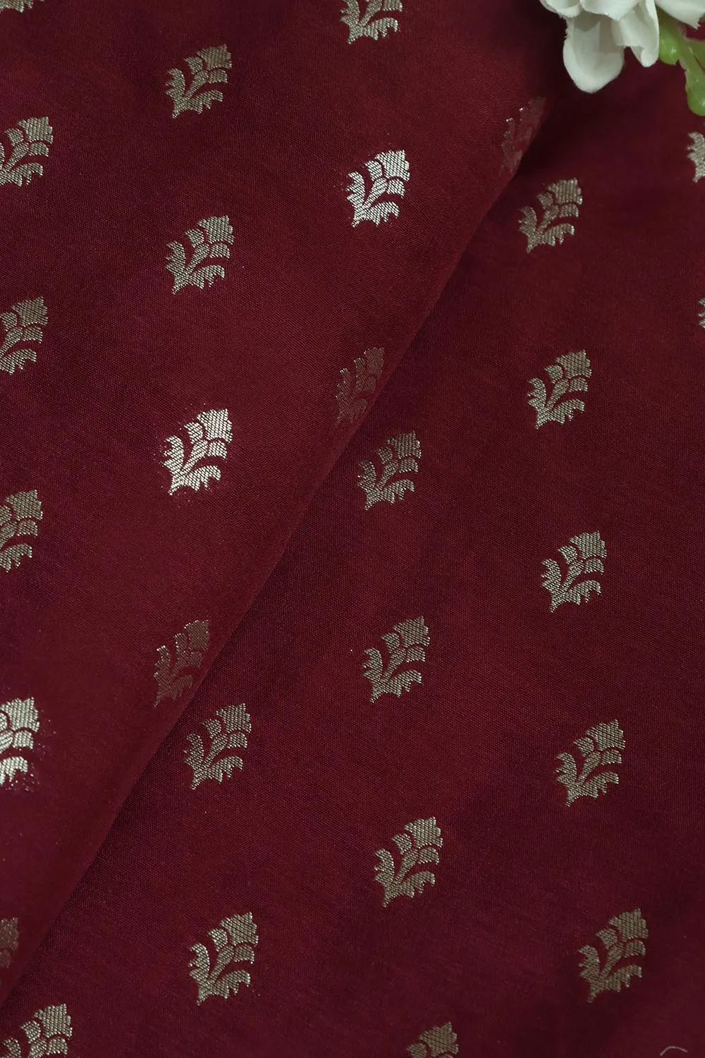 Stunning Maroon Banarasi Silk Fabric ( 1 Mtr )