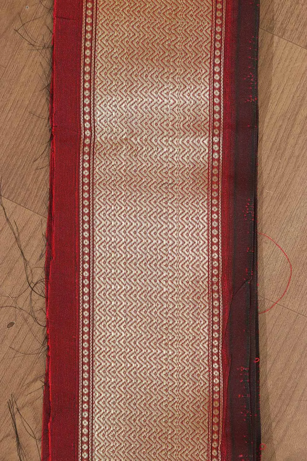 Stunning Maroon Banarasi Silk Lace (0.50 Mtr)