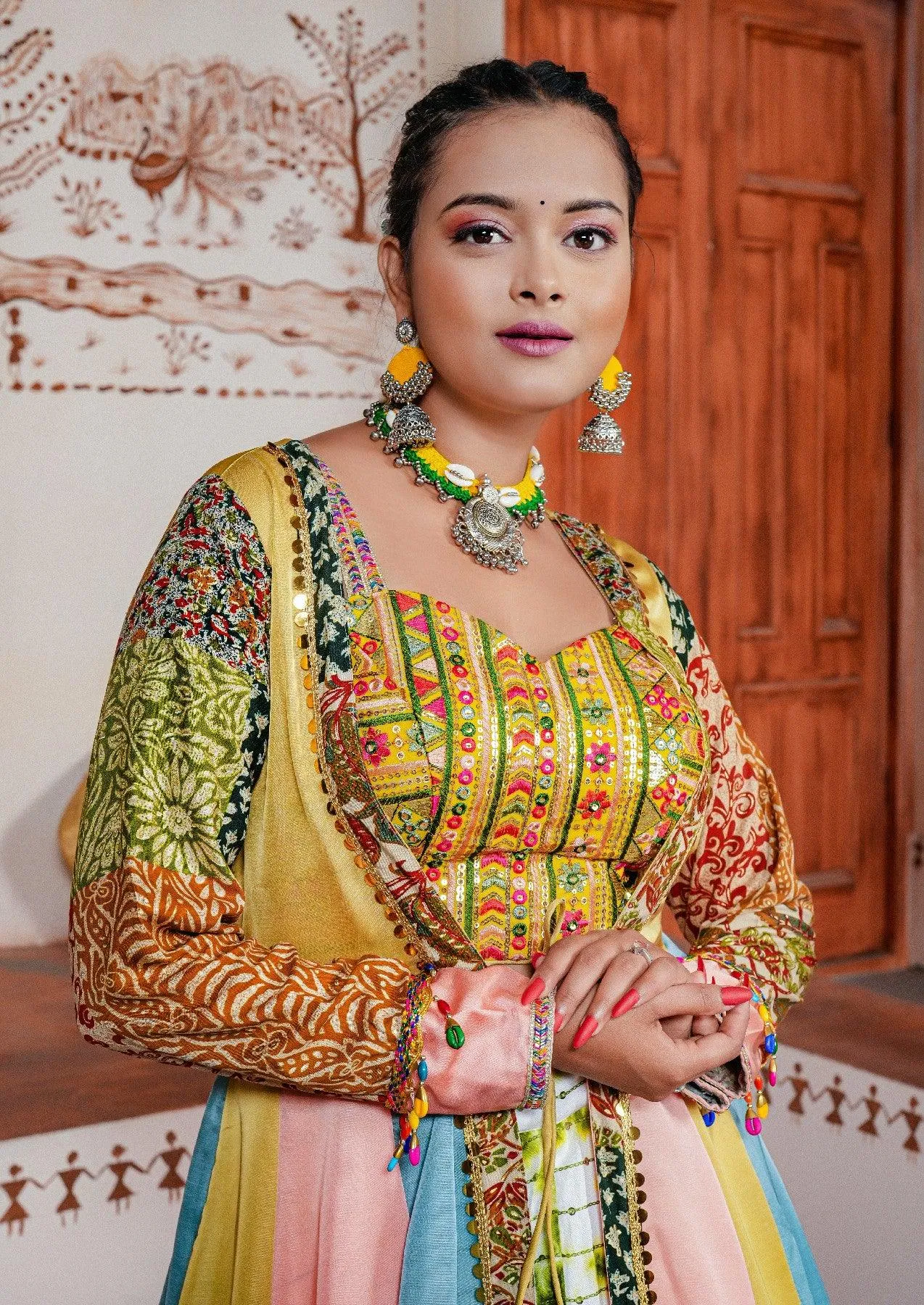 Stunning Multicolored Traditional Indo-Western Set