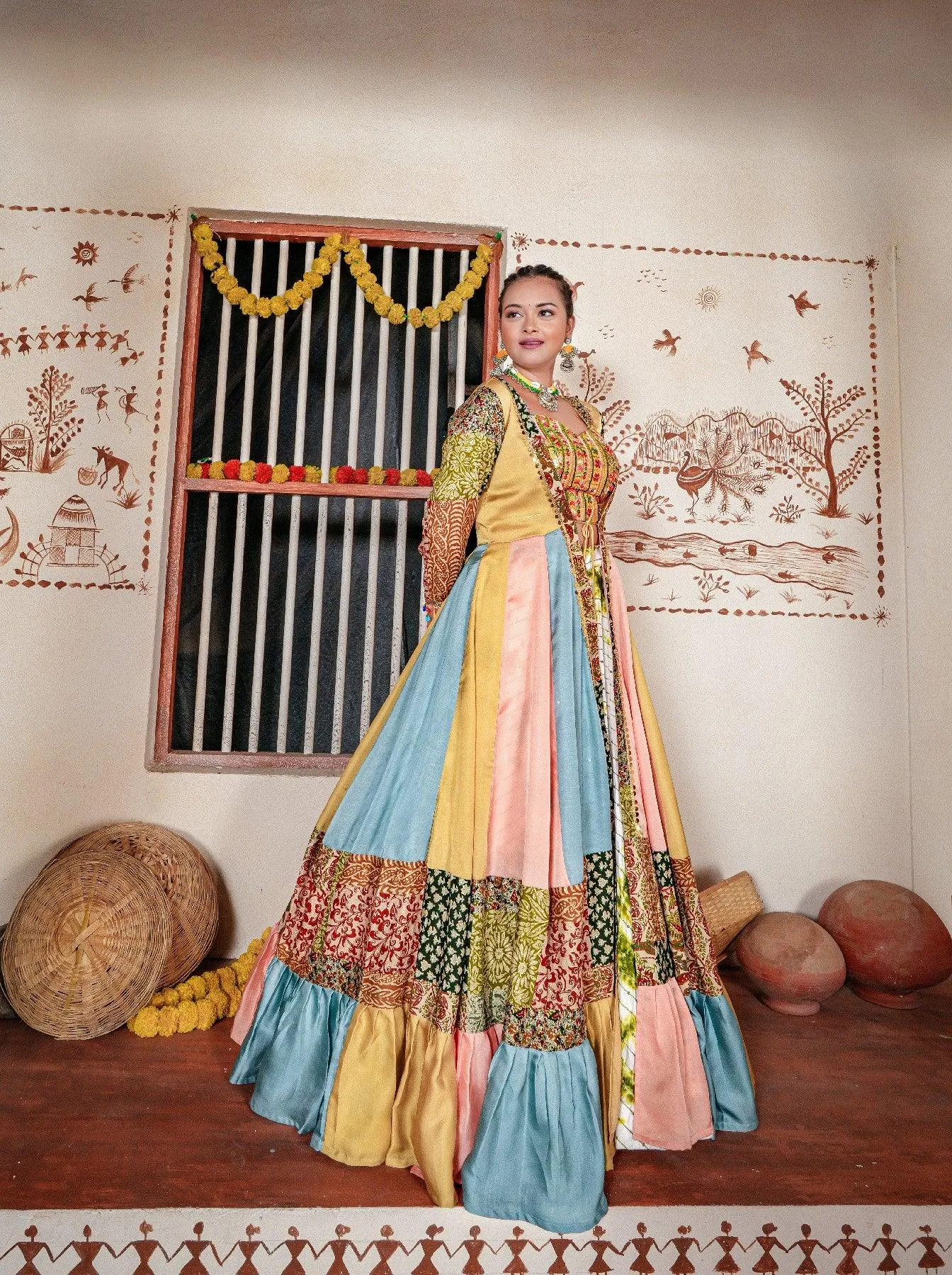 Stunning Multicolored Traditional Indo-Western Set