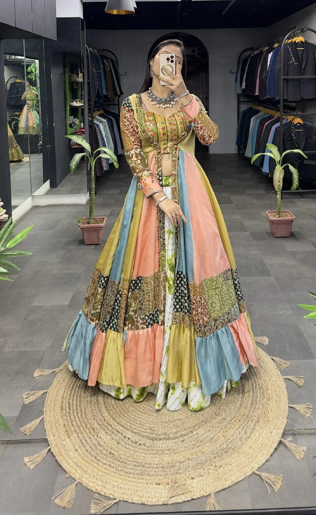 Stunning Multicolored Traditional Indo-Western Set